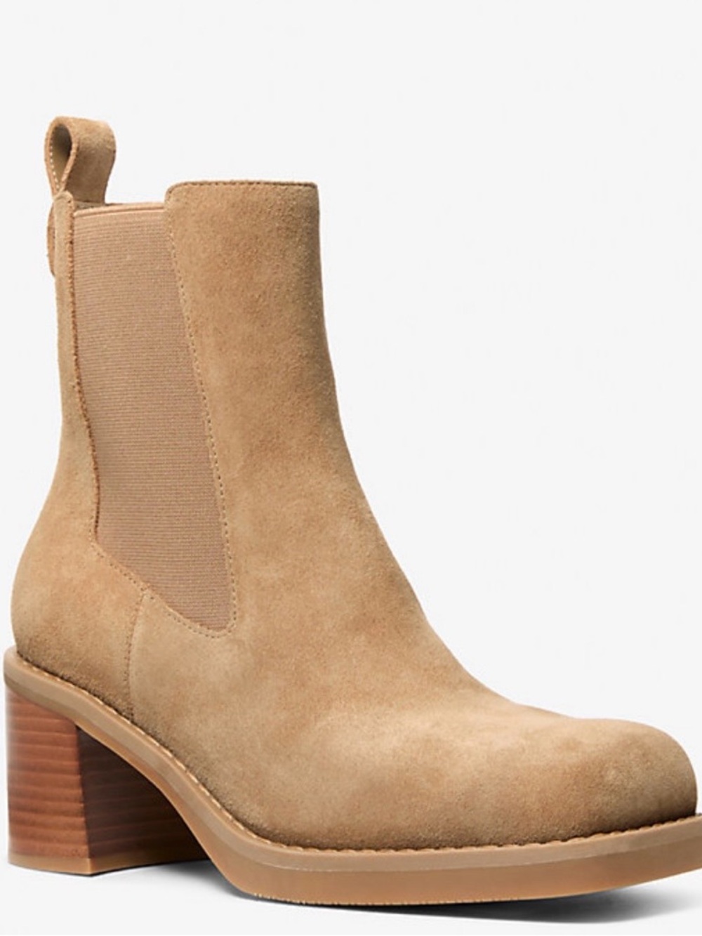MICHAEL Michael Kors Houston Tan Leather Block Heel Bootie - Picture 2 of 12
